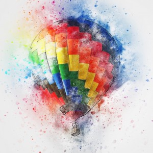 Colorful hot air balloon