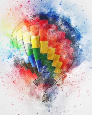 Colorful hot air balloon